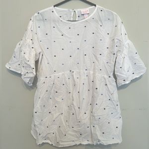 Isabel maternity pregnancy flounce ruffle polka dot empire waist